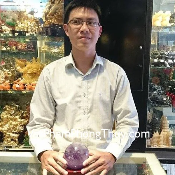 Anh Bình- Khách hàng mua Quả cầu Thạch anh tím M199-10404