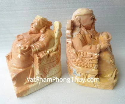 Thần tài thổ địa lớn -  đá Marble Pakistan màu cà rốt TDV3-2