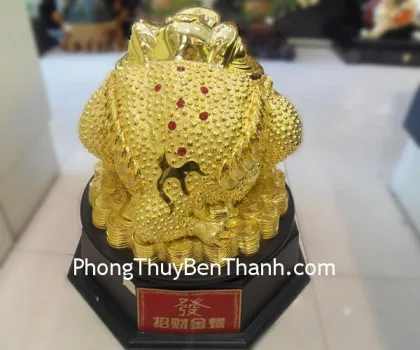 Thiềm thừ vàng đế vuông thủy tinh nhỏ - chiêu tài A104