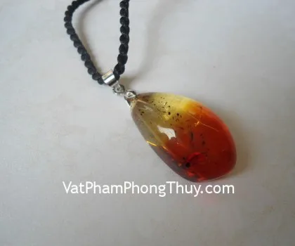 Mặt đeo cổ Hổ Phách Ba Lan khắc hình mẫu đơn A+++ ( 12170578244 ) S6350-6
