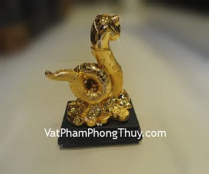 Rắn vàng chậu vàng nhỏ, thủy tinh - tài vận trường hồng H438G