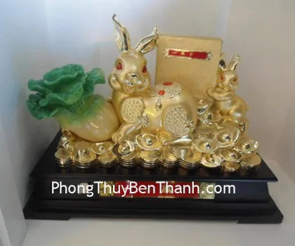 Thỏ vàng ôm giỏ tiền - tặng phước tặng tài FH420G