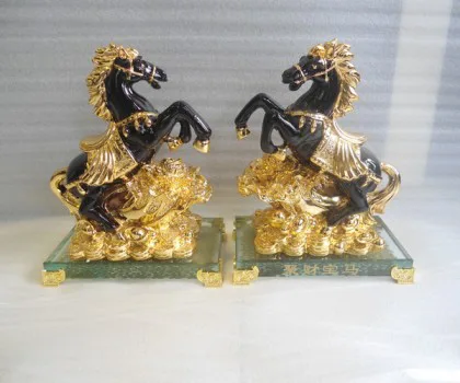 Ngựa đen, cải vàng, tiền vàng, thủy tinh - tụ tài bảo mã H316G