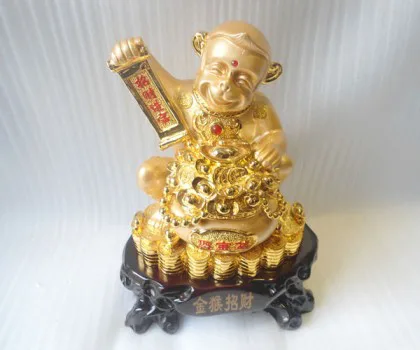 Khỉ tài lộc hũ tiền vàng - kim hầu chiêu tài FK016M