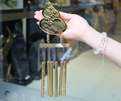 Chuông gió đồng hồ lô 6 ống bản dẹt D257