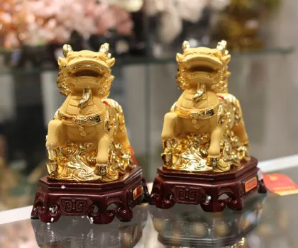 Kỳ lân vàng lăn châu - Như ý nạp phước/ Tượng thuỵ chiêu tài FC085A