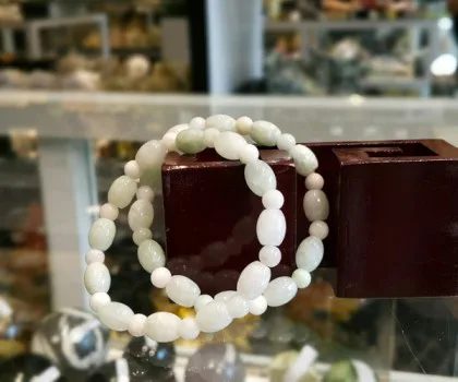Chuỗi phỉ thúy hạt bầu và hạt tròn S6793
