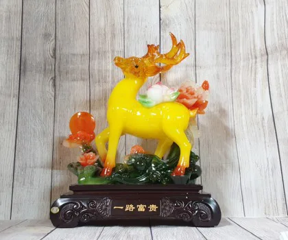 Hưu vàng cam ngọc lưu ly cõng đào tiên trên núi mẫu đơn đa sắc - Nhất Lộ Phú Quý LN216