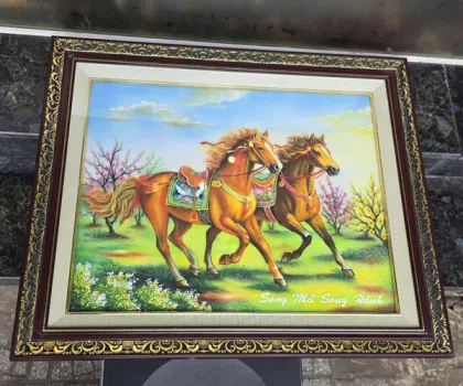 Tranh đồng Song Long FTD07